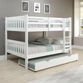 Kd Gabinetes PD-1015-3FFW-503 Full Over Mission Bunk Bed with Twin Trundle White KD3718505